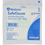 加拿大 Medicom SafeGauze Non-woven Gauze Swab 消毒無紡紗布 (1包裝：4層/片，5片/包) – 7.5 x 7.5cm